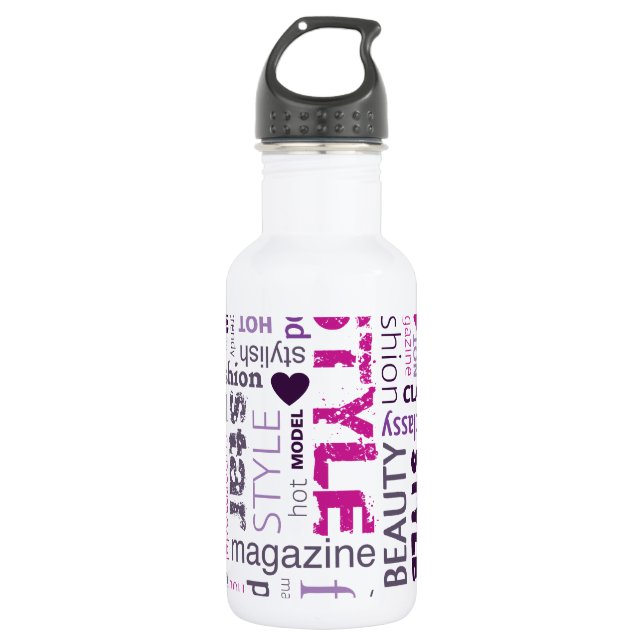 Fashion Model Style Beauty 32. oz. Stainless Steel Water Bottle (Front)