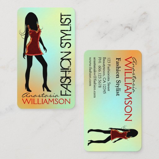 Customizable Fashion Stylist Professional Business Cards
