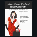 Fashion Model Woman Personal Assistant Fashionista Flyer<br><div class="desc">Chic woman fashion  model wearing red animal print dress. Great business promotional flyer of fashion designers,  fashion stylists,  wardrobe consultant and  domestic goddess divas of all kind.</div>