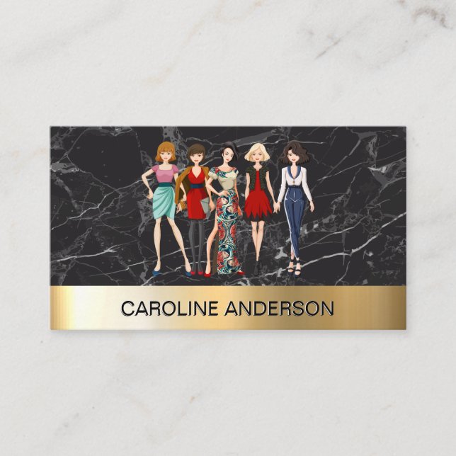 Fashion Models in Wardrobe | Designer Business Card (Front)