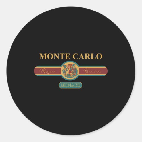 Fashion Monte Carlo Monaco Vacation Classic Round Sticker