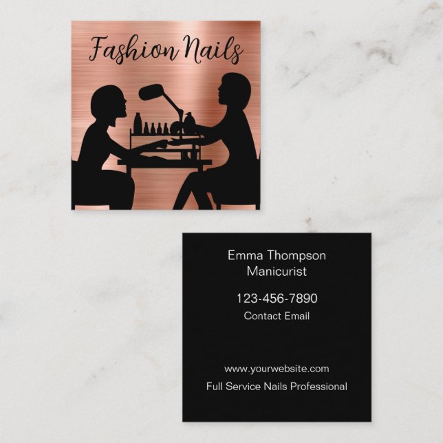 Fashion Nails Manicure Business Cards (Front/Back)