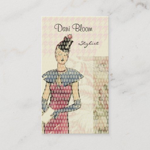 Customizable Fashion or Stylist Fancy Girl Business Card
