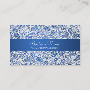 Fashion Paisley Blue Professional Business Card