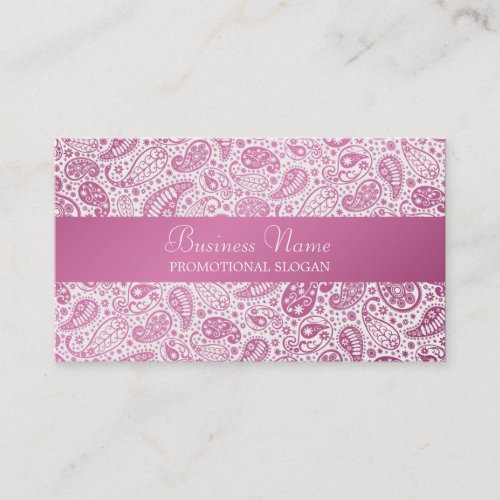 Fashion Paisley Pink Professional Business Card Templates