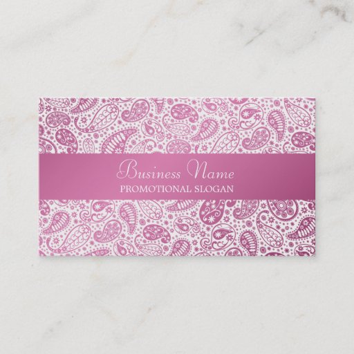Customizable Fashion Paisley Pink Professional Business Card Templates