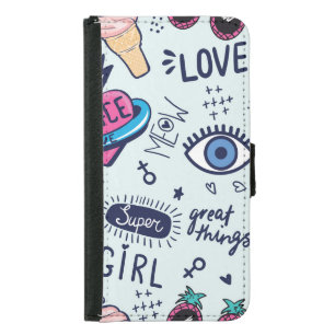 Fashion Patch: Pop Art Stickers. Samsung Galaxy S5 Wallet Case