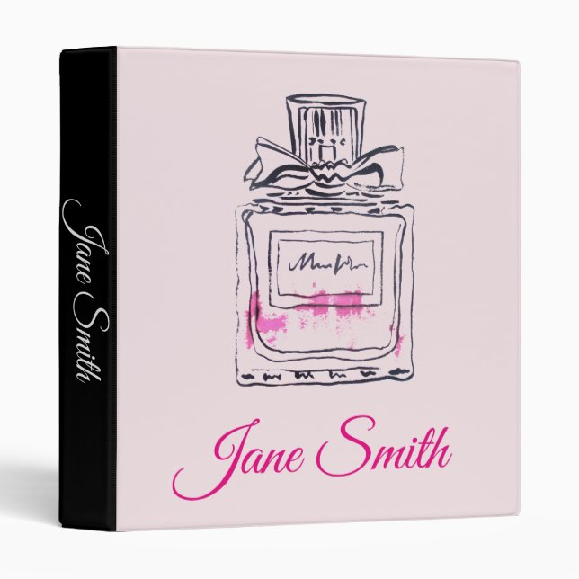 Fashion perfume pink girl's student folder (Front/Spine)