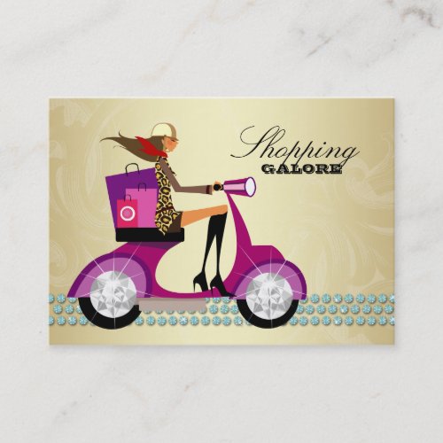 Fashion Personal Shopper Jewelry Blue Gold Business Card Templates