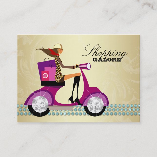 Fashion Personal Shopper Jewelry Blue Gold Business Card (Front)