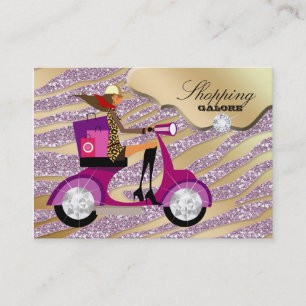 Fashion Personal Shopper Jewelry Gold Pink Glitter Business Card