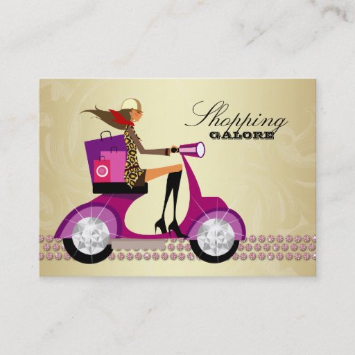 Customizable Fashion Personal Shopper Jewelry Pink Gold Business Card Templates