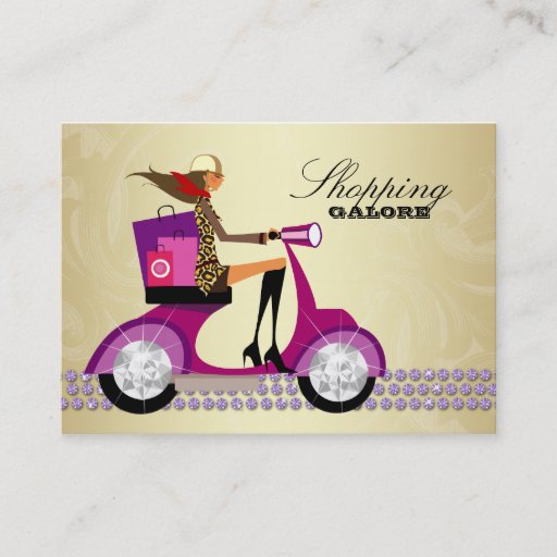 Customizable Fashion Personal Shopper Jewelry Purple Gold Business Cards