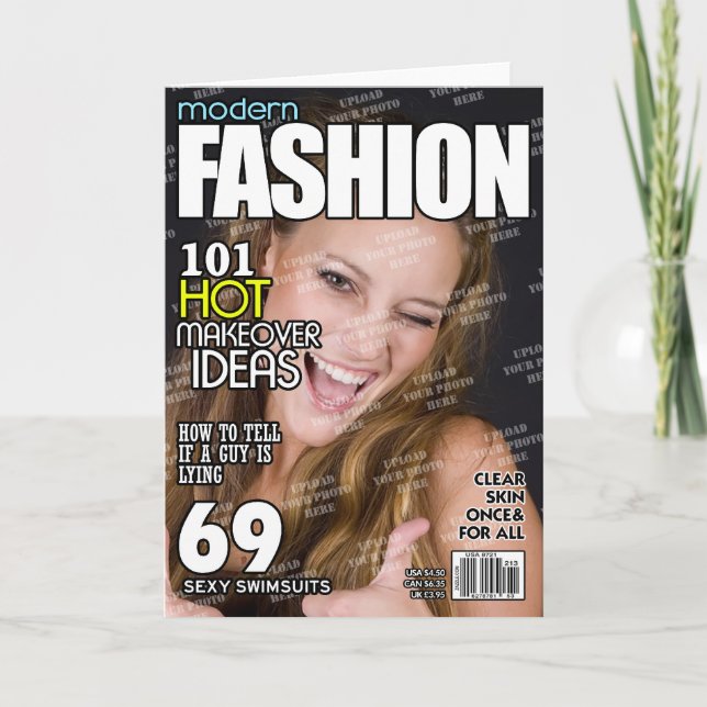 Fashion Personalized Magazine Cover Card (Front)