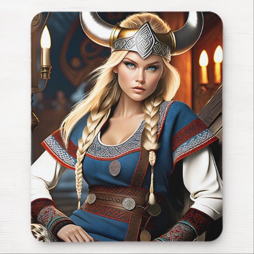 Fashion photography capture the Viking chic with  Mouse Pad