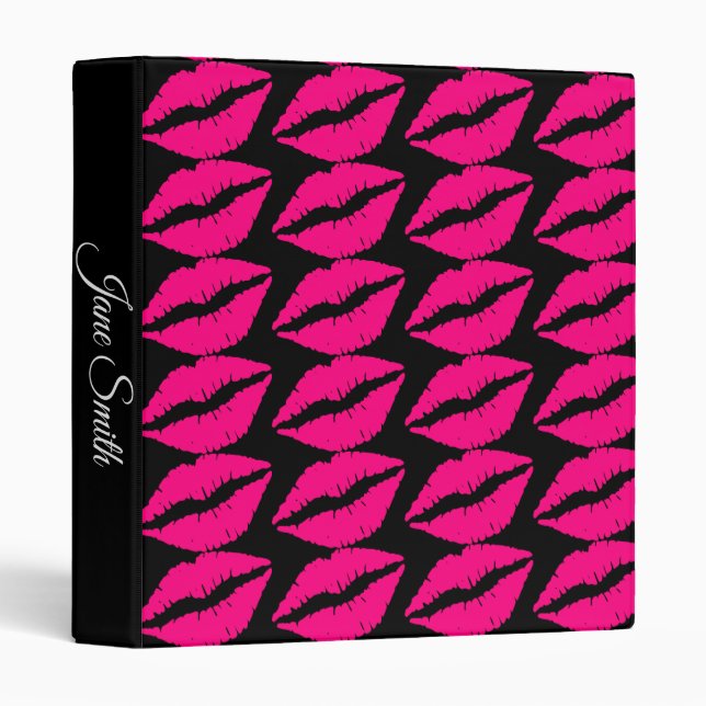 Fashion pink lipstick teen girl student folder (Front/Spine)