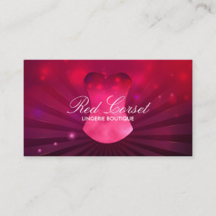 Fashion Pink Red Lux Corset Lingerie Business Card