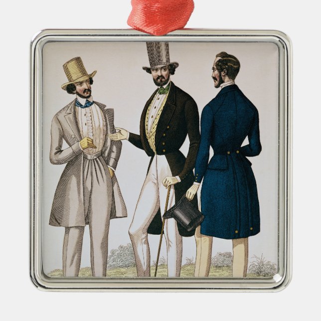 Fashion plate depicting male clothing metal ornament (Front)