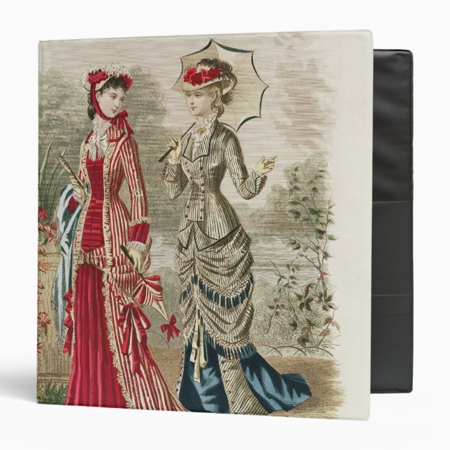 Fashion plate showing hats and dresses 3 ring binder (Front/Inside)