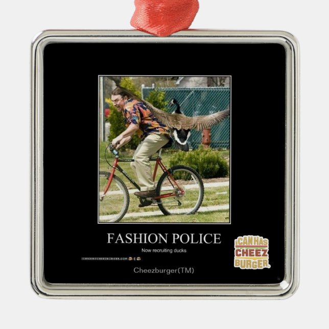 Fashion Police Metal Ornament (Front)