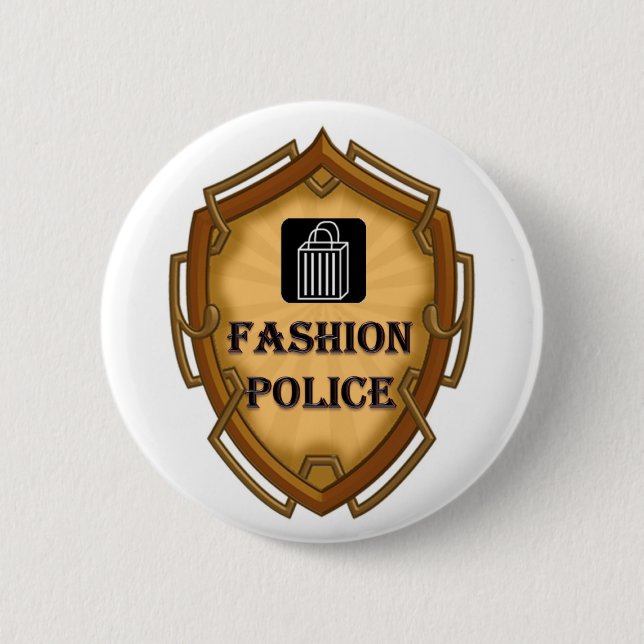 Fashion Police Pinback Button (Front)
