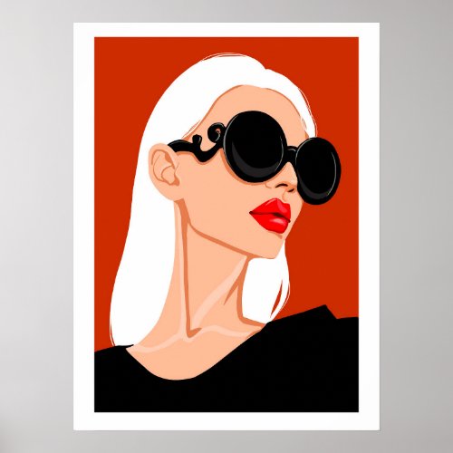 Fashion Poster Female Art Flat Wall Art 