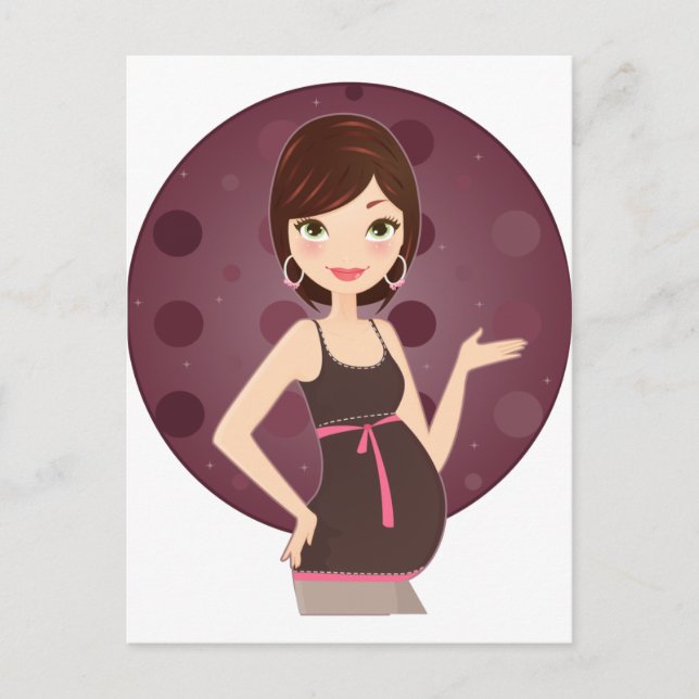 fashion pregnant announcement postcard (Front)