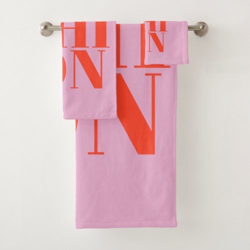 Fashion Print Pink Aesthetic Preppy Modern Decor Bath Towel Set