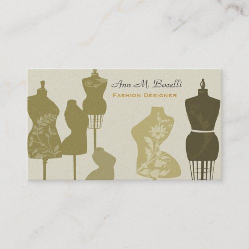 Charming Vintage Antique  Mannequins Business Card Templates
