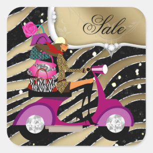 Fashion Stickers Scooter Woman Purses Zebra