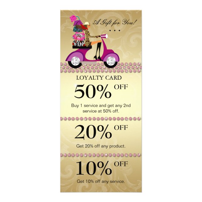 Fashion Purse Marketing Cards Scooter Pink Jewelry (Front)