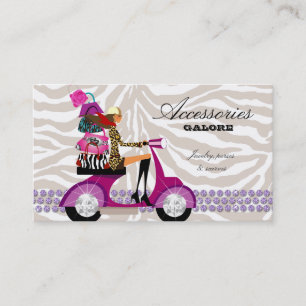 Fashion Purses Jewelry Purple Zebra Business Card