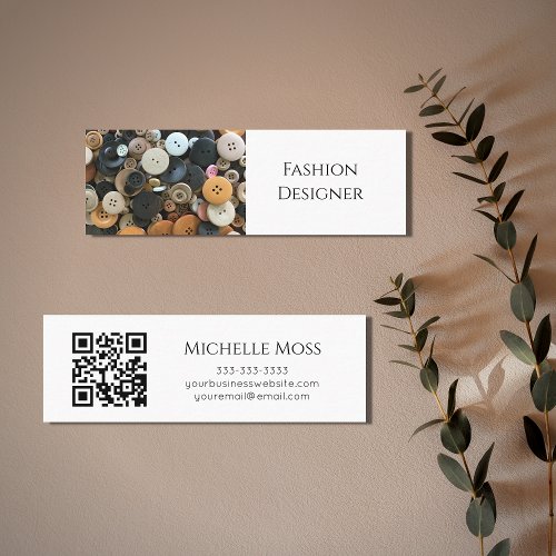 Fashion QR code Sewing Simple Buttons Professional Mini Business Card