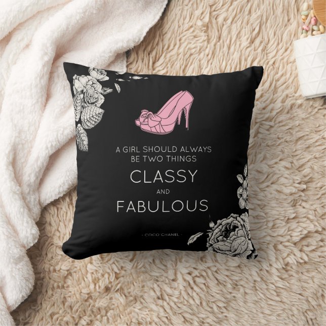 Beauty Begins the Moment You Decide to Be Yourself CoCo Chanel Quote in  Blush Pink Throw Pillow for Sale by pb598