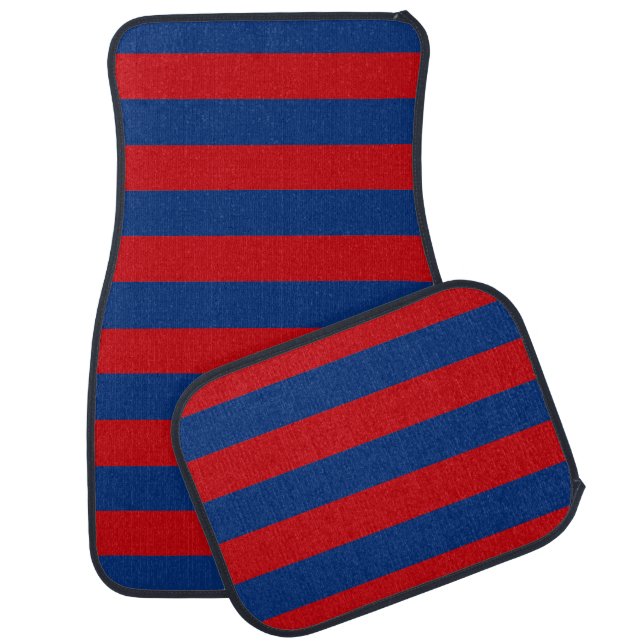 Fashion Red and Blue Horizontal Stripes Car Mat (Set)