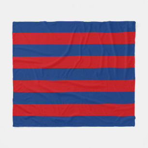 Fashion Red and Blue Horizontal Stripes Fleece Blanket