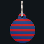 Fashion Red and Blue Horizontal Stripes Pet ID Tag<br><div class="desc">A modern vibrant red and blue horizontal stripes decor for a fine custom gift.  
 


 
Use the "Message" link to contact us with your special design requests or for some assistance with any of your customization needs.</div>