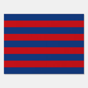 Fashion Red and Blue Horizontal Stripes Yard Sign