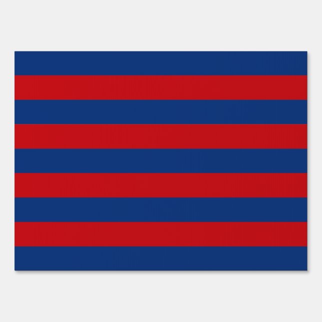 Fashion Red and Blue Horizontal Stripes Yard Sign (Front)