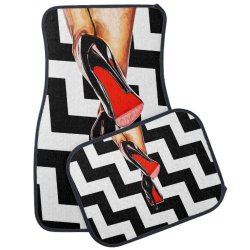 Fashion Red Bottom Shoes Heels Stilletos Pumps Car Mat