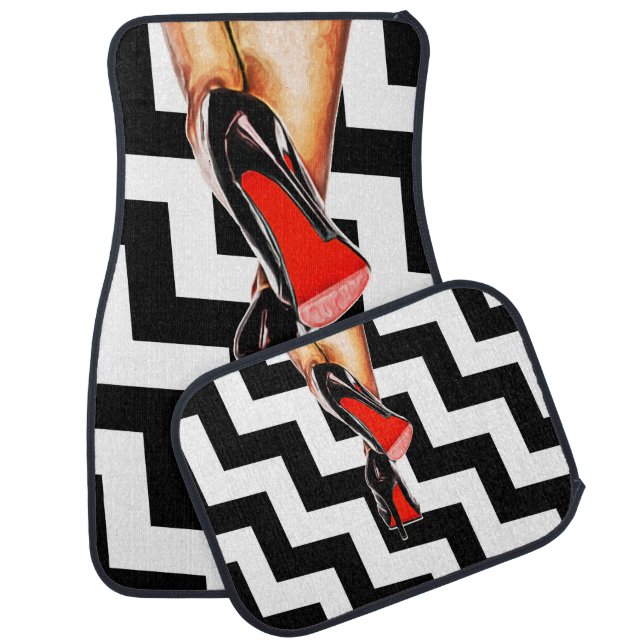Fashion Red Bottom Shoes Heels Stilletos Pumps Car Mat (Set)
