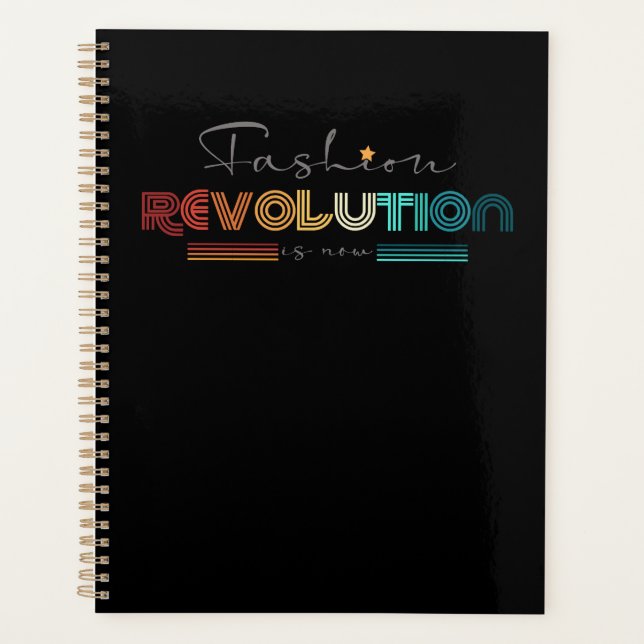 Fashion Revolution Retro Typographic Notebook (Front)