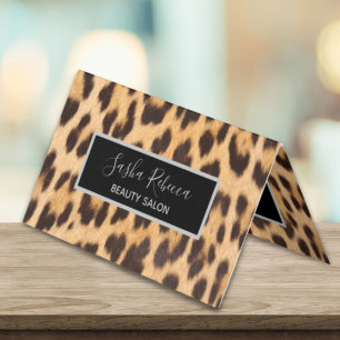 fashion salon beauty SPA stylist leopard print Business Card
