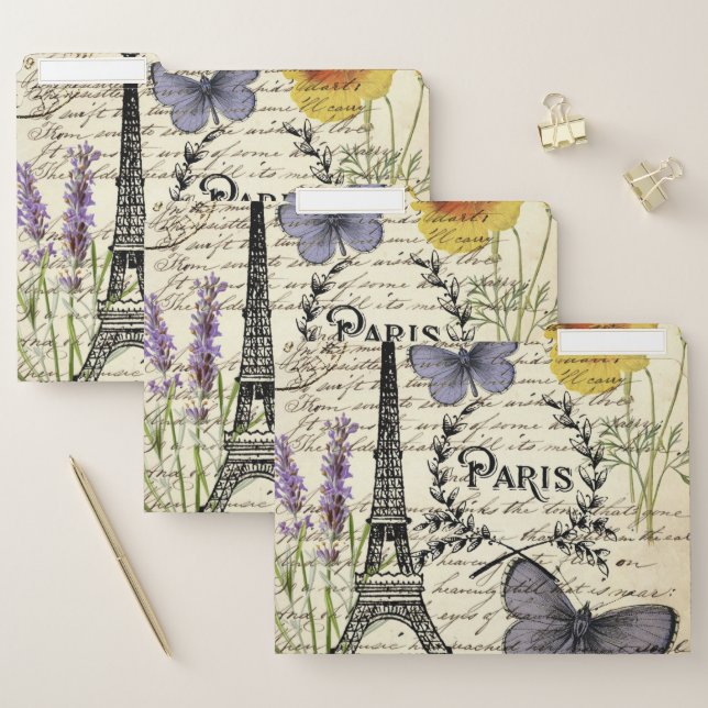 Fashion Salon SPA french eiffel tower Paris File Folder (Set)
