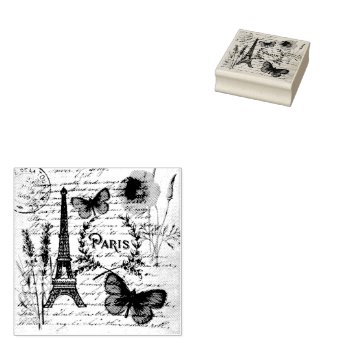 Fashion Salon Spa French Eiffel Tower Paris Rubber Stamp by businesscardsdepot at Zazzle