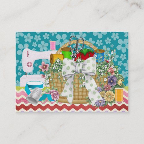 Fashion  Seamstress  Sewing Basket _ SRF Business Card