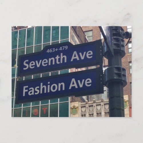 Fashion Seventh Avenue Garment District NYC Street Postcard