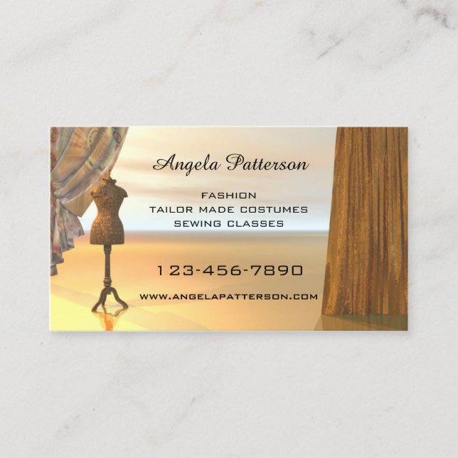 Fashion Sewing Classes Business Card (Front)