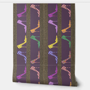 Fashion Shoe Shelves Wallpaper Border LW Purple Wallpaper