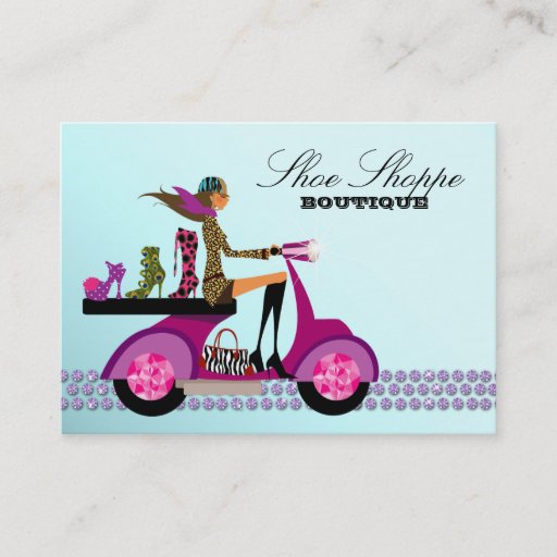Customizable Fashion Shoes Jewelry Business Card Scooter Blue